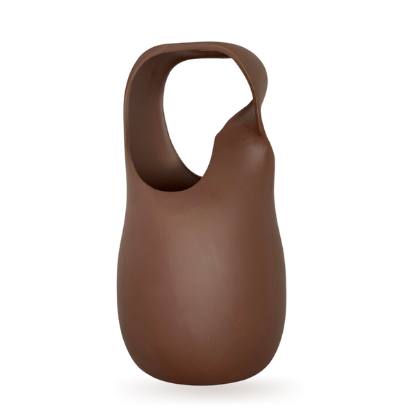 INFINITO SCULPTURAL BROWN VASE