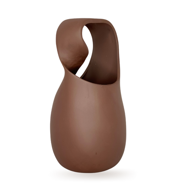 INFINITO SCULPTURAL BROWN VASE